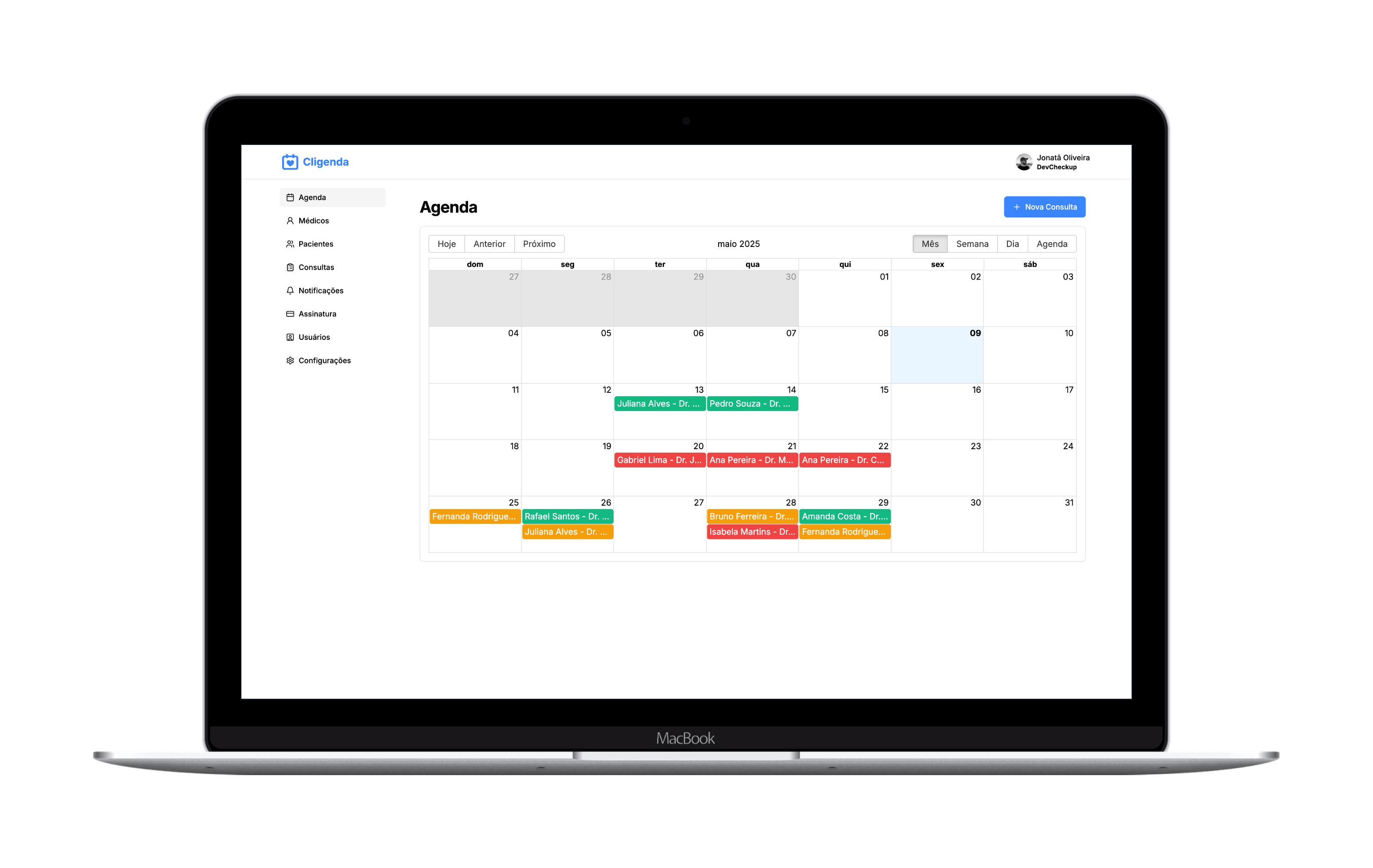 Cligenda Interface Principal